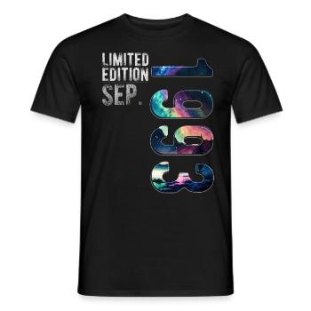 Year 1993 September Birthday Northern Lights - Men's T-Shirt - black - Front - AI Model Male 178 light (178cm)