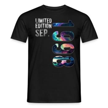 Year 1998 September Birthday Northern Lights - Men's T-Shirt - black - Front - AI Model Male 178 light (178cm)