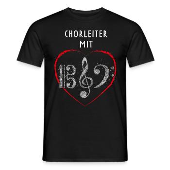 Chorleiter mit Herz Chor Notenschlüssel Musiker - Männer T-Shirt - Schwarz - Vorne - AI Model Male 178 light (178cm)