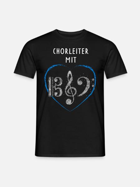 Chorleiter mit Herz Chor Musiker Musikverein - Männer T-Shirt - Schwarz