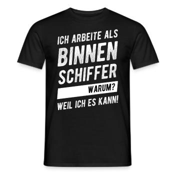 Binnenschiffer Binnenschifffahrt Prüfung Bestanden - Männer T-Shirt - Schwarz - Vorne - AI Model Male 178 light (178cm)