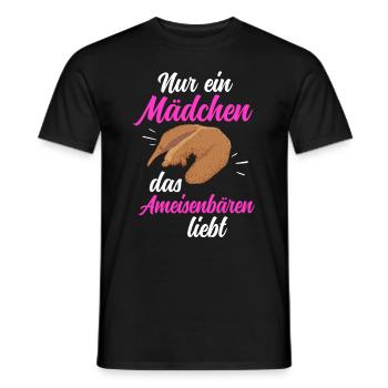 Mädchen das Ameisenbär liebt Ameisenfresser - Männer T-Shirt - Schwarz - Vorne - AI Model Male 178 light (178cm)