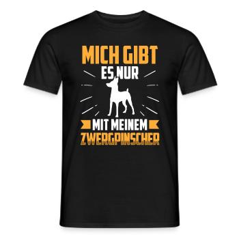 Nur mit meinem Zwergpinscher Pinscher - Männer T-Shirt - Schwarz - Vorne - AI Model Male 178 light (178cm)