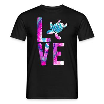 Sea Turtle Tortoise Love - Men's T-Shirt - black - Front - AI Model Male 178 light (178cm)