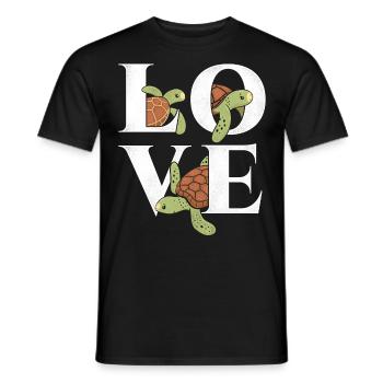 Sea Turtle Tortoise Love - Men's T-Shirt - black - Front - AI Model Male 178 light (178cm)