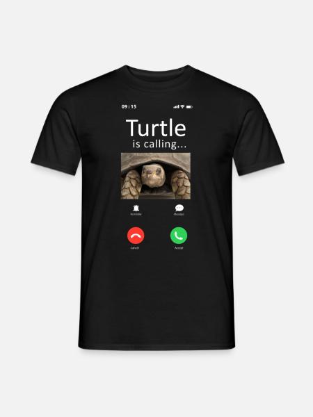 Havskildpadde skildpadde telefon display - Mænd T-shirt - sort