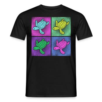 Sea Turtle Tortoise Retro Vintage - T-shirt homme - noir - Devant - AI Model Male 178 light (178cm)