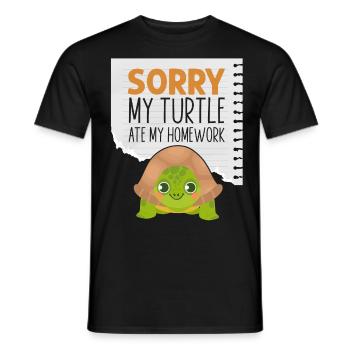Sea Turtle Tortoise Sorry My - Men's T-Shirt - black - Front - AI Model Male 178 light (178cm)