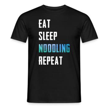 Poisson à tête plate Manger Sommeil Nouilles Répéter Poisson-chat - T-shirt homme - noir - Devant - AI Model Male 178 light (178cm)