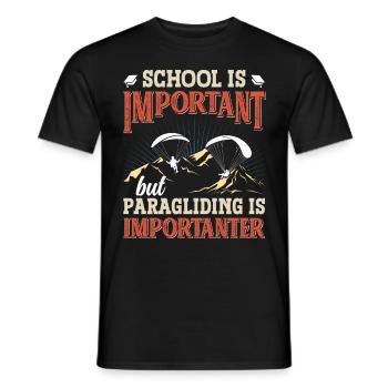 School is Important Paragliding Importanter - Männer T-Shirt - Schwarz - Vorne - AI Model Male 178 light (178cm)