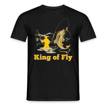 Fly Angler King of Fly fishing Fly Fishing - T-shirt homme - noir - Devant - AI Model Male 178 light (178cm)
