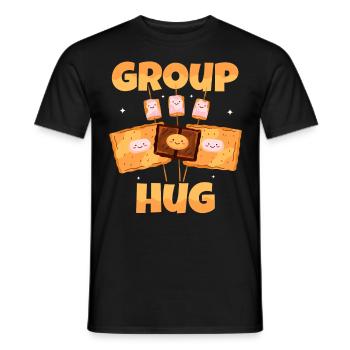 Câlin de groupe - T-shirt homme - noir - Devant - AI Model Male 178 light (178cm)