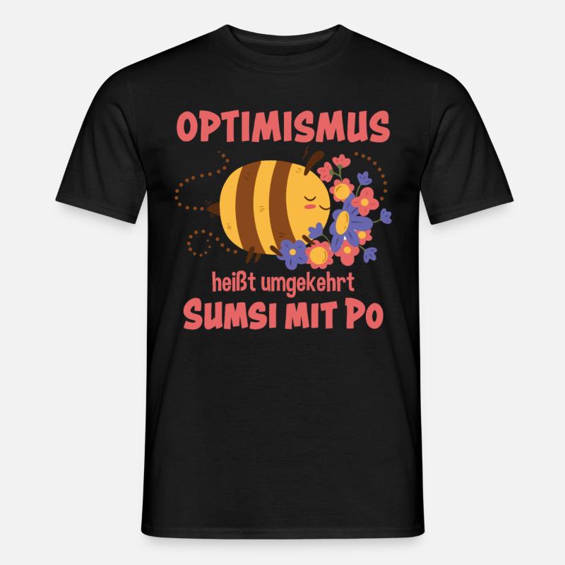 Optimismus Sumsi Mit Po - Männer T-Shirt - Schwarz