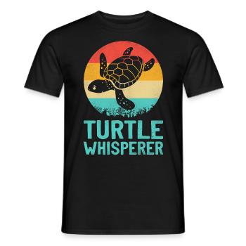 Sea Turtle Tortoise Retro Vintage - T-shirt homme - noir - Devant - AI Model Male 178 light (178cm)