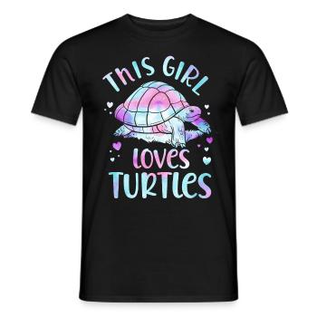 Sea Turtle Tortoise Watercolor - Männer T-Shirt - Schwarz - Vorne - AI Model Male 178 light (178cm)