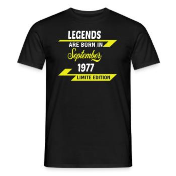 LEGENDS ARE BORN IN 1977 BIRTHDAY GIFT - Men's T-Shirt - black - Front - AI Model Male 178 light (178cm)