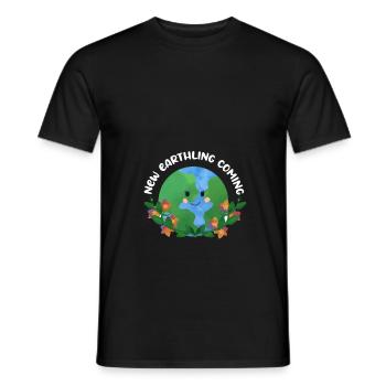 New Earthling Coming - Baby Announcement - Men's T-Shirt - black - Front - AI Model Male 178 light (178cm)