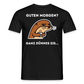 Guten Morgen Ganz Dünnes Eis Sprüche Lustig Witz - Männer T-Shirt - Schwarz - Vorne - AI Model Male 178 light (178cm)