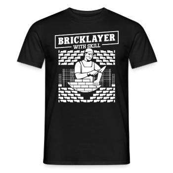 Master Mason Bricklayer With Skill Masonry - Men's T-Shirt - black - Front - AI Model Male 178 light (178cm)