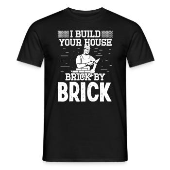Mason Brick Par Brick Masonry House Builder - T-shirt homme - noir - Devant - AI Model Male 178 light (178cm)