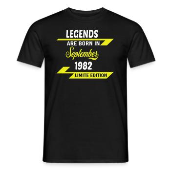 LEGENDS ARE BORN IN 1982 BIRTHDAY GIFT - Men's T-Shirt - black - Front - AI Model Male 178 light (178cm)