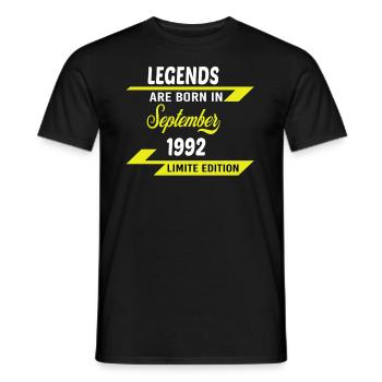 LEGENDS ARE BORN IN 1992 BIRTHDAY GIFT copy - Men's T-Shirt - black - Front - AI Model Male 178 light (178cm)