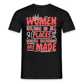 Feminist Women Belong In All - Männer T-Shirt - Schwarz - Vorne - AI Model Male 178 light (178cm)