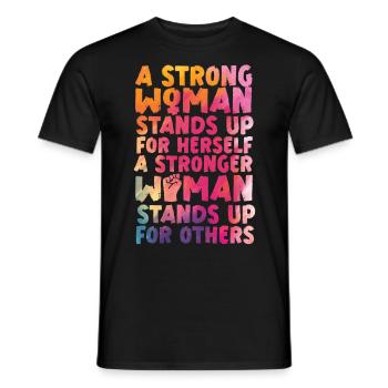 Feminist Watercolor A Strong Woman - Männer T-Shirt - Schwarz - Vorne - AI Model Male 178 light (178cm)