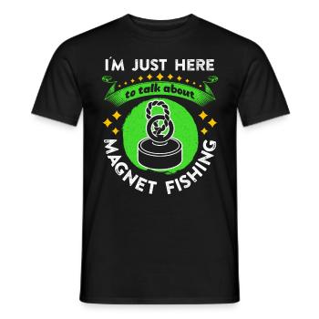 Magnetfischer Hier um über Magnetfischen zu reden - Männer T-Shirt - Schwarz - Vorne - AI Model Male 178 light (178cm)