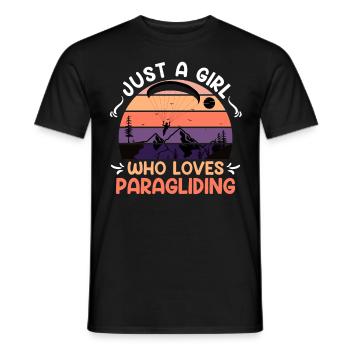 Paragliding Just a woman who loves paragliding - Men's T-Shirt - black - Front - AI Model Male 178 light (178cm)