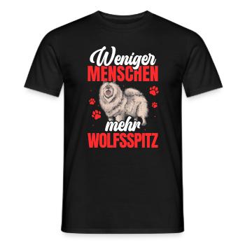 Mehr Wolfsspitz Deutscher Keeshond - Männer T-Shirt - Schwarz - Vorne - AI Model Male 178 light (178cm)