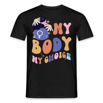 Feminist My Body My Choice - Men's T-Shirt - black - Front - AI Model Male 178 light (178cm)