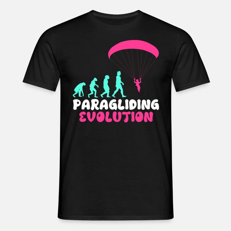 Paragliding Evolution Gleitschirmflieger Girls - Männer T-Shirt - Schwarz