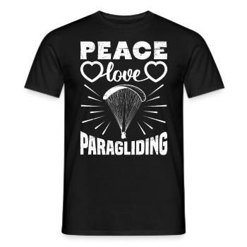 Parapente Peace Love Parapente fille - T-shirt homme - noir - Devant - AI Model Male 178 light (178cm)