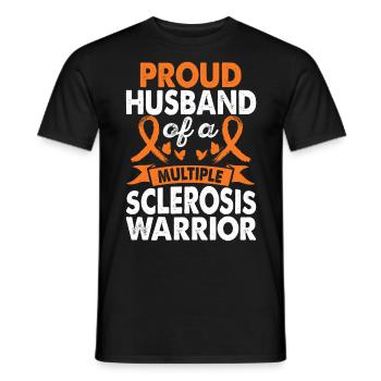 Husband of Multiple Sclerosis Warrior Awareness - Men's T-Shirt - black - Front - AI Model Male 178 light (178cm)
