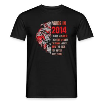 2014 Birthday Lion made in - T-shirt homme - noir - Devant - AI Model Male 178 light (178cm)
