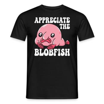 Appreciate the Blobfish owner Blobfishes - Men's T-Shirt - black - Front - AI Model Male 178 light (178cm)