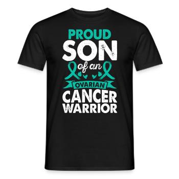 Son of Ovarian Cancer Warrior Awareness Month - Men's T-Shirt - black - Front - AI Model Male 178 light (178cm)