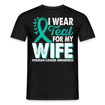 Wear teal for the support of the - Men's T-Shirt - black - Front - AI Model Male 178 light (178cm)