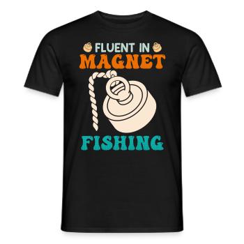 Magnetfischer Fluent in Magnetfishing Magnetangler - Männer T-Shirt - Schwarz - Vorne - AI Model Male 178 light (178cm)