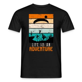 Paragliders Life is an adventure - Men's T-Shirt - black - Front - AI Model Male 178 light (178cm)