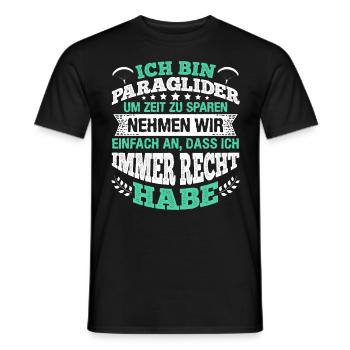 Gleitschirmflieger Ich bin Paraglider Pilot - Männer T-Shirt - Schwarz - Vorne - AI Model Male 178 light (178cm)
