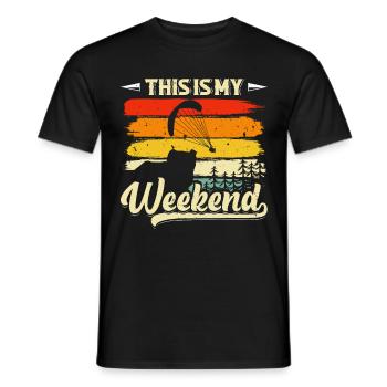 Parapente Ceci est mon week-end Parapente - T-shirt homme - noir - Devant - AI Model Male 178 light (178cm)