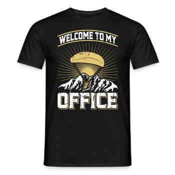 Paraglider Welcome to my Office Gleitschirm - Men's T-Shirt - black - Front - AI Model Male 178 light (178cm)