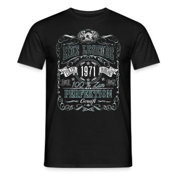 Né en 1971 Année de naissance Une légende Anniversaire - T-shirt homme - noir - Devant - AI Model Male 178 light (178cm)