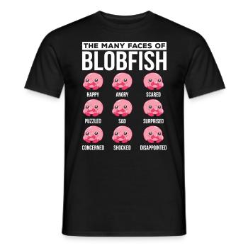 Viele Gesichter Des Blobfish-besitzers Blobfishes - Männer T-Shirt - Schwarz - Vorne - AI Model Male 178 light (178cm)
