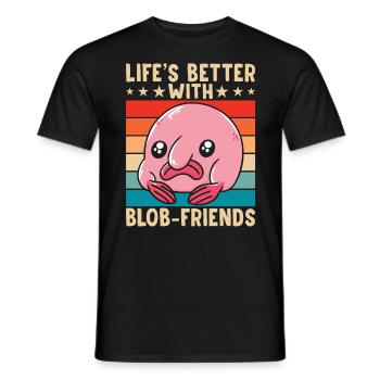 La vie est meilleure avec les propriétaires de Blobfish - T-shirt homme - noir - Devant - AI Model Male 178 light (178cm)