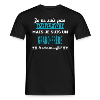 Je ne suis pas parfait GRAND-FRÈRE - T-shirt homme - noir - Devant - AI Model Male 178 light (178cm)