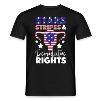 Étoiles féministes du drapeau américain - T-shirt homme - noir - Devant - AI Model Male 178 light (178cm)