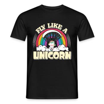 Paragliding Girl Fly like a Unicorn Paraglider - Men's T-Shirt - black - Front - AI Model Male 178 light (178cm)